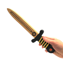 Load image into Gallery viewer, Liontouch Pretend-Play WoodyLion Sword - Small Black &amp; Gold
