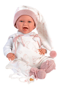 Llorens 16.5" Articulated Newborn Doll Natalia with Carrycot