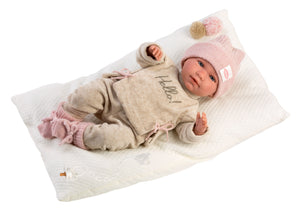Llorens 16.5" Soft Body Crying Newborn Doll Briana with Cushion