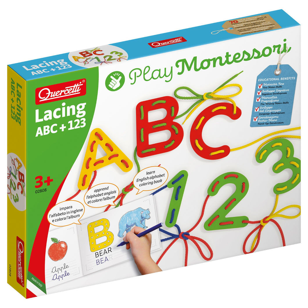 Quercetti Lacing ABC + 123 Play Montessori