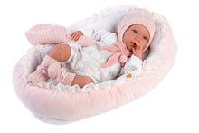 Load image into Gallery viewer, Llorens 16.5&quot; Articulated Newborn Doll Skylar with Bed Cushion