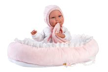Load image into Gallery viewer, Llorens 16.5&quot; Articulated Newborn Doll Skylar with Bed Cushion
