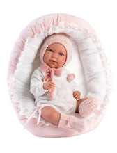 Load image into Gallery viewer, Llorens 16.5&quot; Articulated Newborn Doll Skylar with Bed Cushion