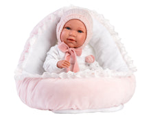 Load image into Gallery viewer, Llorens 16.5&quot; Articulated Newborn Doll Skylar with Bed Cushion