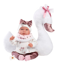 Load image into Gallery viewer, Llorens 17.3&quot; Articulated Newborn Doll Celeste with Swan Cushion