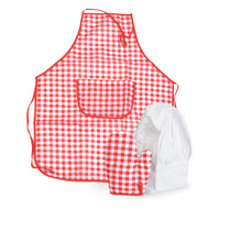 Load image into Gallery viewer, Egmont Toys Red Gingham Chef Set (Apron, Hat and Mitt)
