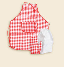 Load image into Gallery viewer, Egmont Toys Red Gingham Chef Set (Apron, Hat and Mitt)