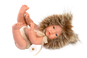 Llorens 11.8" Articulated Little Baby Doll Elijah with Lion Hood