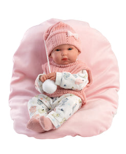 Llorens 13.8" Anatomically-Correct Newborn Doll Reese with Cushion