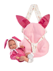 Llorens 13.8" Anatomically-Correct Newborn Doll Myla with Baby Carrier