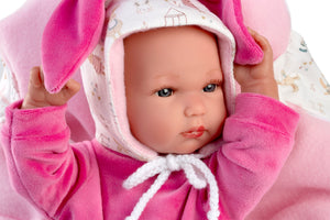 Llorens 13.8" Anatomically-Correct Newborn Doll Myla with Baby Carrier