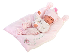 Llorens 13.8" Anatomically-Correct Newborn Doll Peyton with Cushion