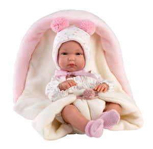Llorens 13.8" Anatomically-Correct Newborn Esmeralda with Sleeping Bag