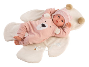 Llorens 14.2" Articulated Crying Newborn Doll Claudia with Bear Blanket