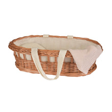 Load image into Gallery viewer, Egmont Toys Wicker Carry Cot with Knitted Blanket