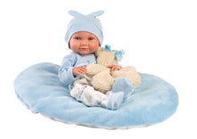 Load image into Gallery viewer, Llorens 15.7&quot; Anatomically-Correct Newborn Doll Alejandro with Cushion and Teddy