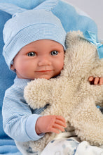 Load image into Gallery viewer, Llorens 15.7&quot; Anatomically-Correct Newborn Doll Alejandro with Cushion and Teddy