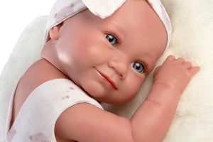 Llorens 15.7" Anatomically-Correct Newborn Doll Maria with Sleeping Bag