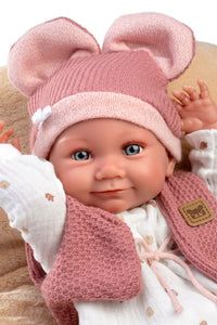 Llorens 15.7" Anatomically-Correct Newborn Doll Carlota with Cushion