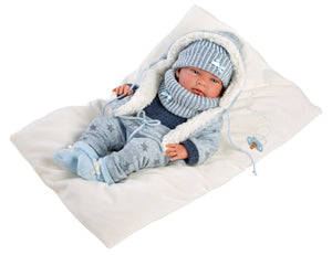 Llorens 15.7" Anatomically-Correct Newborn Doll Christopher with Cushion