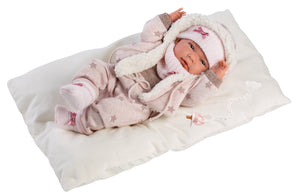 Llorens 15.7" Anatomically-Correct Newborn Doll Layla with Cushion