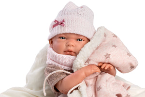Llorens 15.7" Anatomically-Correct Newborn Doll Layla with Cushion