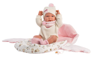 Llorens 15.7" Anatomically-Correct Newborn Doll Katie with Sleeping Bag