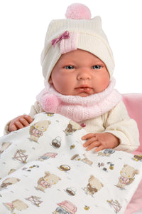 Llorens 15.7" Anatomically-Correct Newborn Doll Katie with Sleeping Bag