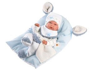 Llorens 15.7" Anatomically-Correct Newborn Doll Andrew with Cushion