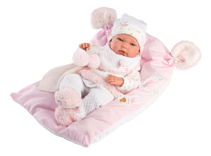 Llorens 15.7" Anatomically-Correct Newborn Doll Adeline with Cushion