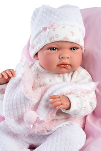 Llorens 15.7" Anatomically-Correct Newborn Doll Adeline with Cushion