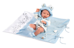 Llorens 15.7" Anatomically-Correct Newborn Doll Blake with Bath Changer