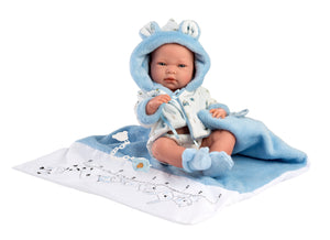 Llorens 15.7" Anatomically-Correct Newborn Doll Blake with Bath Changer