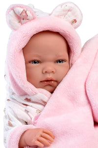 Llorens 15.7" Anatomically-Correct Newborn Doll Bonnie with Bath Changer