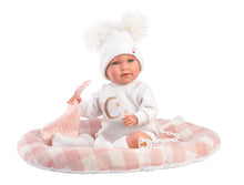 Load image into Gallery viewer, Llorens 16.5&quot; Articulated Newborn Doll Stella with Bed Cushion