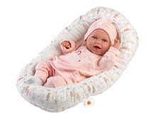 Load image into Gallery viewer, Llorens 16.5&quot; Articulated Newborn Doll Mimi with Bed Cushion