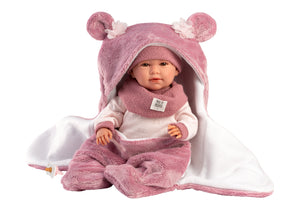 Llorens 16.5" Articulated Newborn Doll Marta with Sleeping Bag