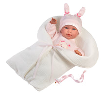 Load image into Gallery viewer, Llorens 16.5" Soft Body Newborn Doll Maggie with Sleeping Bag