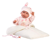 Load image into Gallery viewer, Llorens 16.5" Soft Body Newborn Doll Maggie with Sleeping Bag
