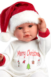 Llorens 17.7" Articulated Newborn Doll Joy with Christmas Outfit