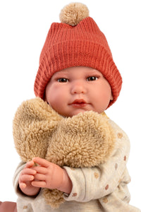 Llorens 17.7" Articulated Newborn Doll Miguel with Heart Shaped Pillow