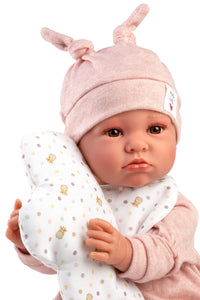 Llorens 17.7" Articulated Newborn Doll Marisol with Pillow