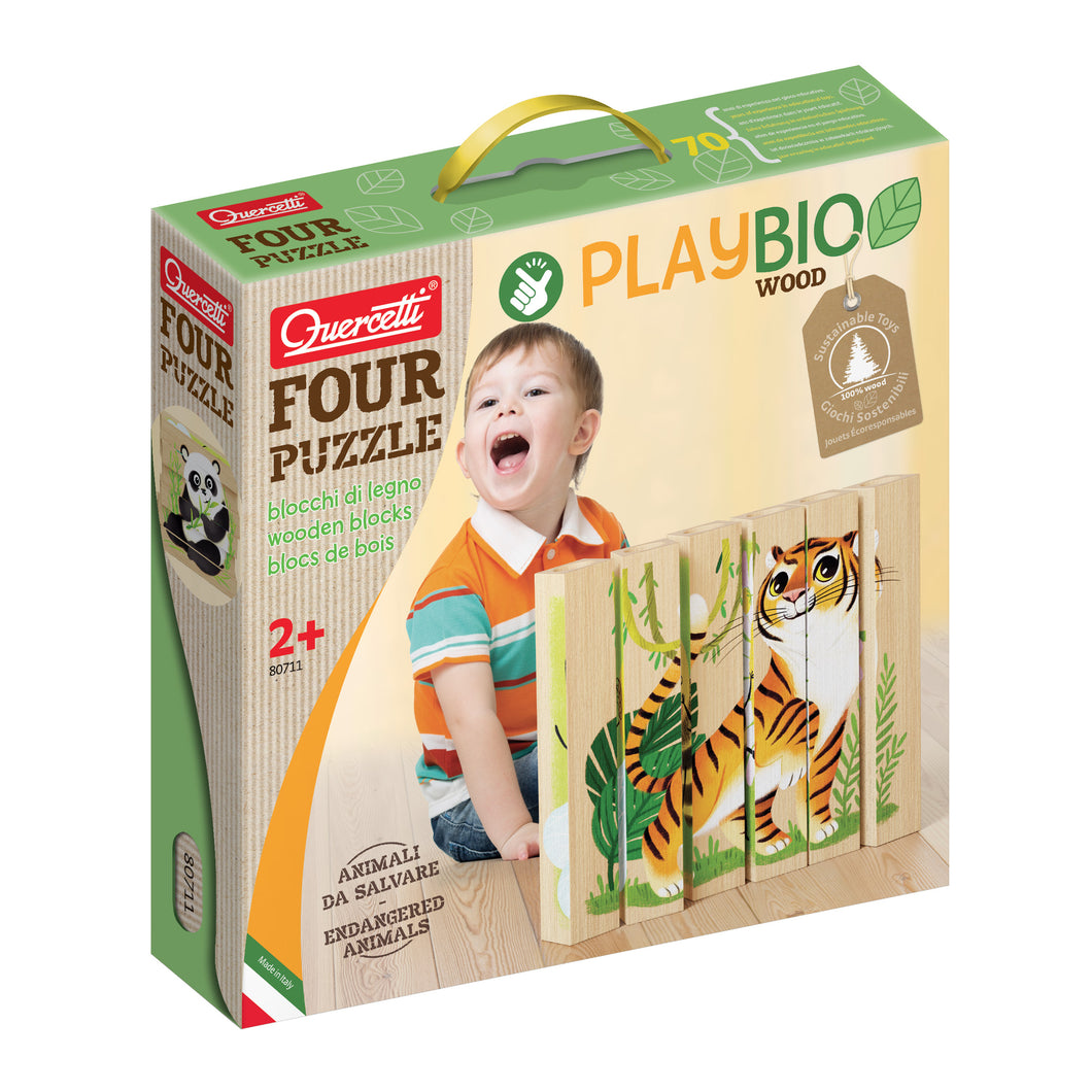 Quercetti Four Puzzle Endangered Animals Play Bio