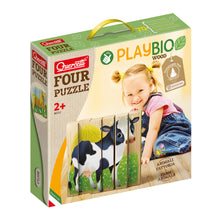Load image into Gallery viewer, Quercetti Four Puzzle Farm Animals Play Bio