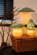 Load image into Gallery viewer, Egmont Lamp - Large Natural Teal Mushroom w/ Plug