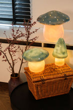 Load image into Gallery viewer, Egmont Lamp - Small Natural Teal Mushroom w/ Plug