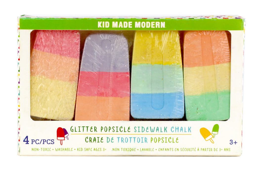 Kid Made Modern 3 Color Popsicle Glitter Chalk 4 Pack