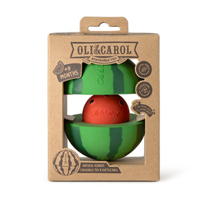 OLI&CAROL Watermelon Stacking Toy & Rattle Ball