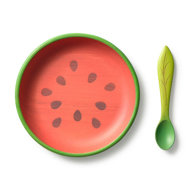 OLI&CAROL Wally the Watermelon Plate & Spoon Set