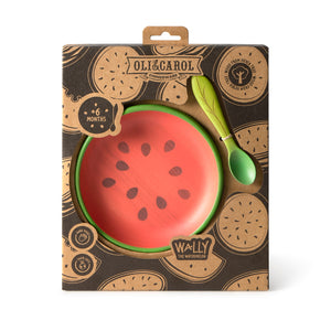 OLI&CAROL Wally the Watermelon Plate & Spoon Set